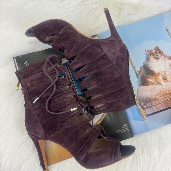 Women's Joie Anja Open Toe Suede Lace Up Gladiator Sandal EU Size 38 Brown - Picture 3 of 16